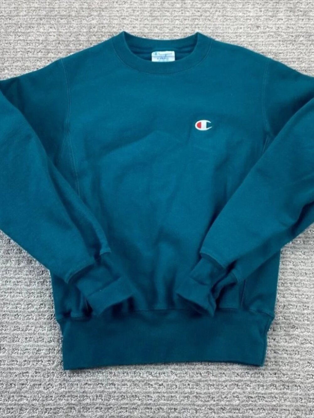 Champion Reverse Weave Sweater Women XS Teal Pullover Sweatshirt Pullover